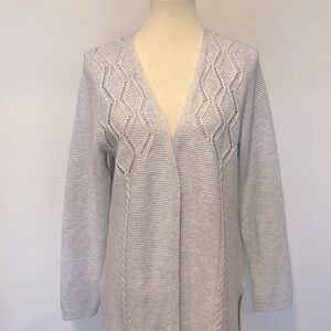 Northern reflections, knitted, open cardigan, like new medium, greyish blue